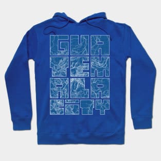 Guatemala Map Typography - Blueprint Hoodie